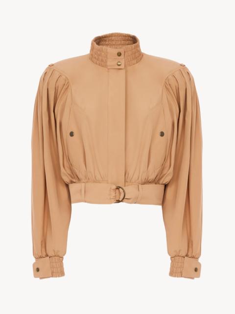 Chloé GATHERED CROPPED JACKET IN COTTON POPLIN