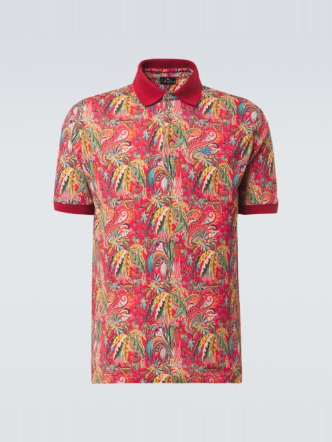 Etro Paisley cotton piqué polo shirt