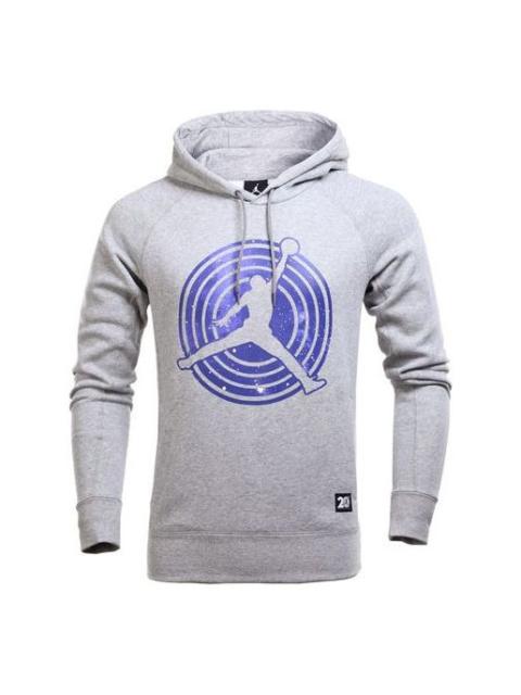 Jordan Men's Air Jordan 11 Fleece Po Casual Sports Fleece Lined Long Sleeves Printing Hooded Gray 823715-06