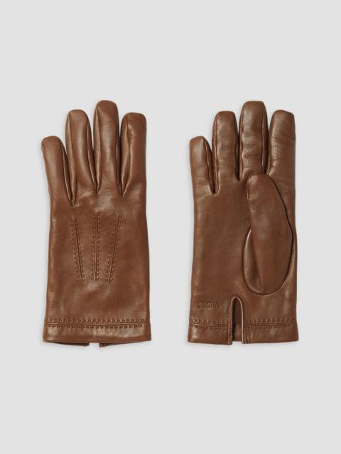 ZEGNA Men's Leather Gloves - Dark Brown
