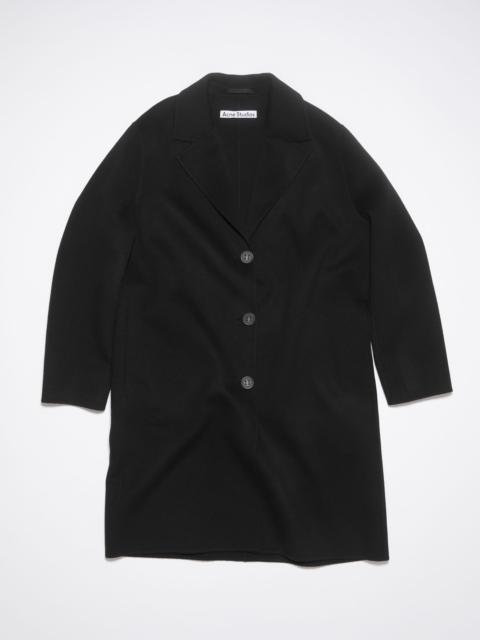 Single-breasted wool coat - Black
