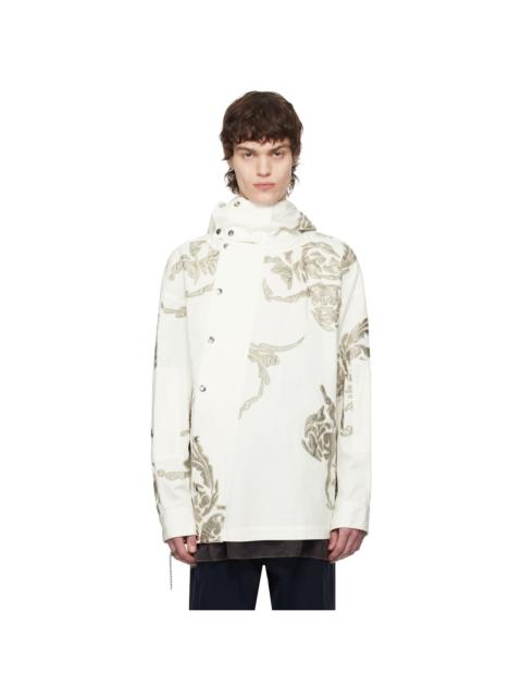 Dries Van Noten White Embroidered Patches Jacket