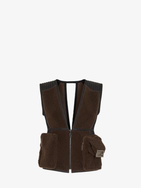 FENDI Brown shearling vest