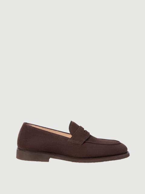 Suede penny loafers