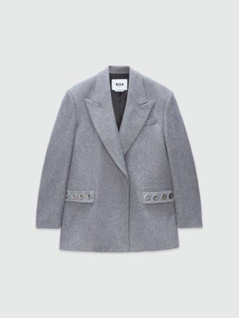 MSGM Structured wool jacket with studs