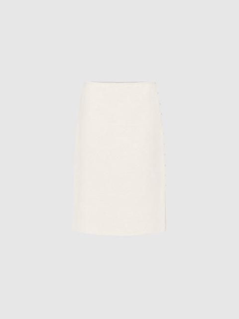 ST. AGNI Raw Silk Pencil Skirt - Cloud Cream