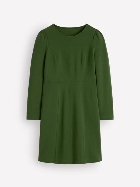 BODEN Marla Seamed Ottoman Dress-Green Fir