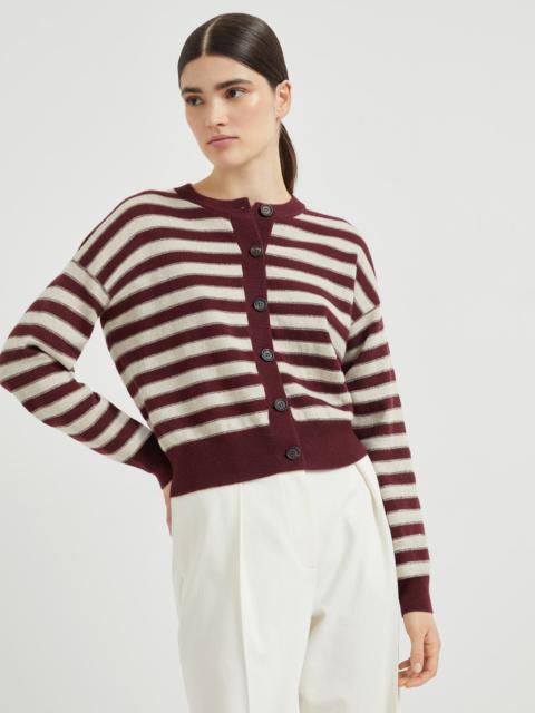 Brunello Cucinelli Cashmere cardigan with sparkling stripes