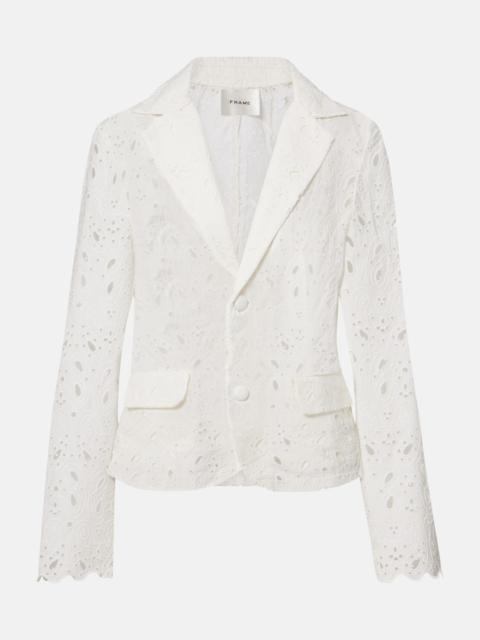 FRAME Paisley broderie anglaise cotton blazer