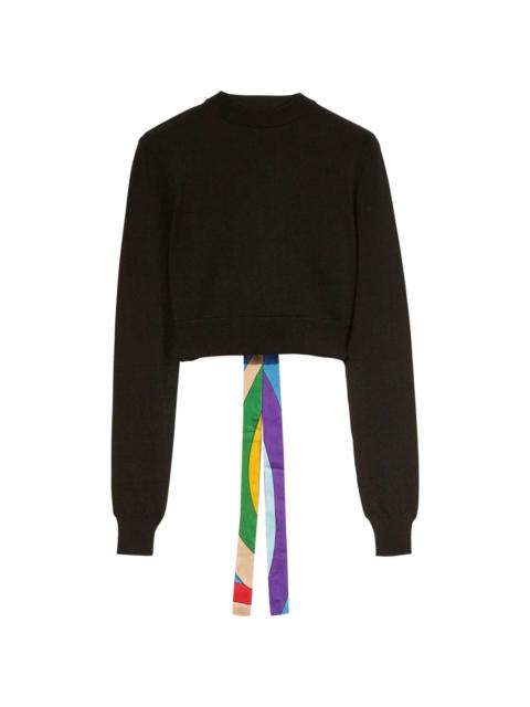 PUCCI abstract-print trim cropped sweater