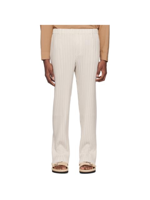 Beige Box Pleats Ensemble Trousers