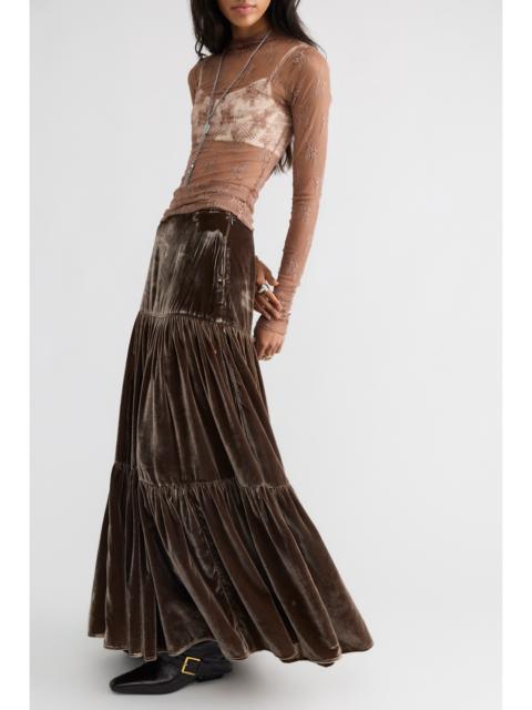 FREE PEOPLE Juliette Velvet Maxi Skirt