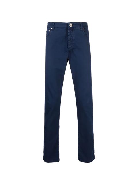 Brunello Cucinelli Mid-Rise Cotton Straight Jeans "Blue" BRUN763