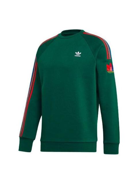 adidas originals 3D Logo Round Neck Casual Sports Green GF0224