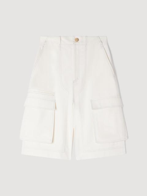 Sandro WIDE-LEG COTTON BERMUDA SHORTS