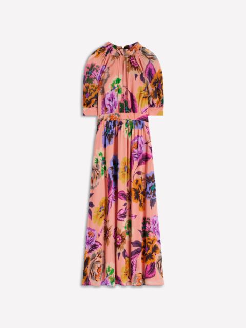 BODEN High Neck Blouson Sleeve Dress-Multi Opulent Blossom