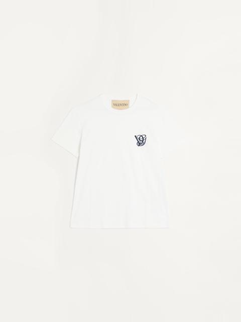 Valentino COTTON T-SHIRT WITH VG PATCH