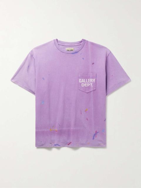 Logo-Print Paint-Splattered Cotton-Jersey T-Shirt