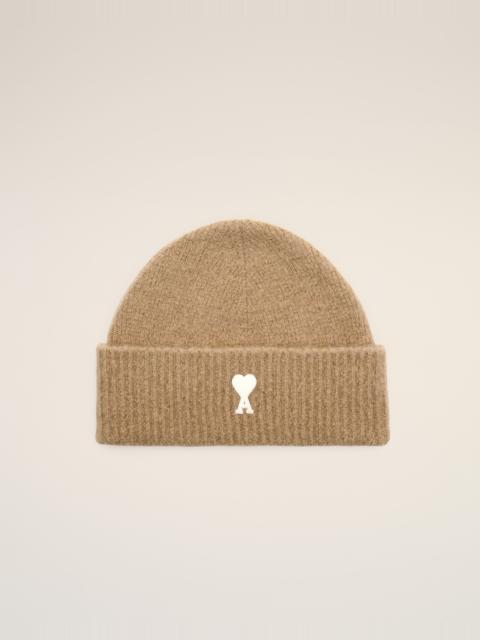 AMI Paris BEIGE ALPACA BEANIE WITH AMI DE COEUR