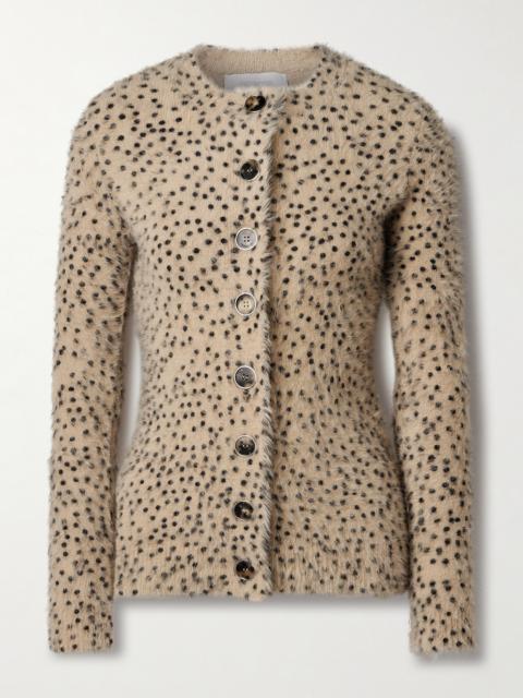 rabanne Brushed Cheetah-print Stretch-knit Cardigan