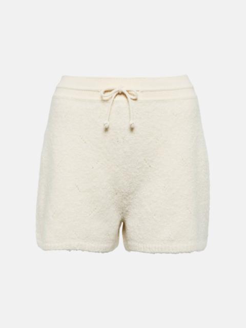 High-rise cashmere shorts