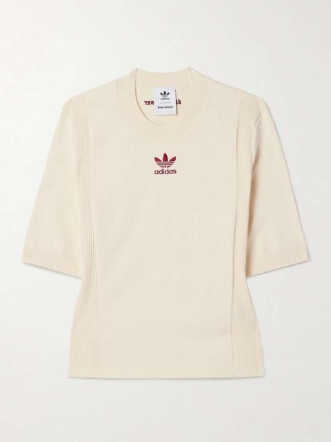 adidas Originals + Wales Bonner embroidered knitted sweater Cream