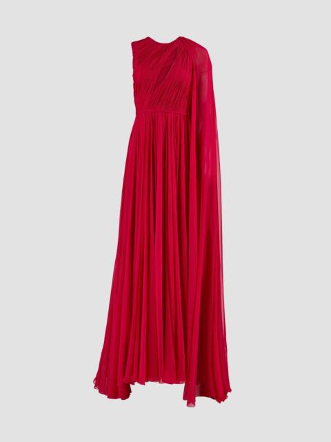 CAROLINA HERRERA Women's Silk Draped Cut-Out Gown - Claret