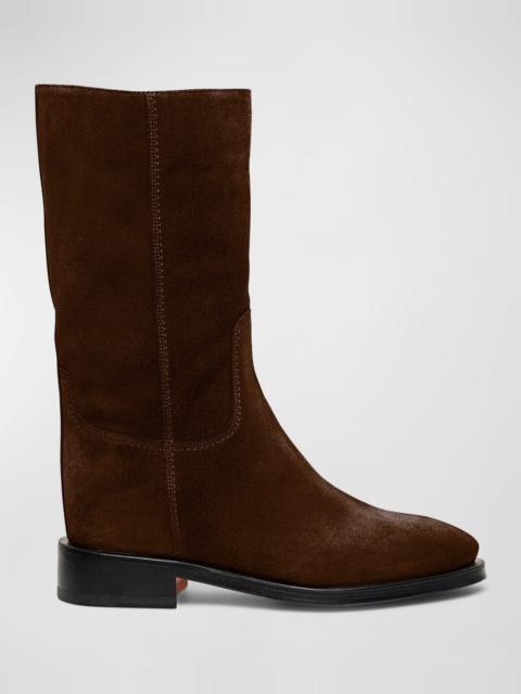 Santoni Fleeces Suede Tall Ranch Boots