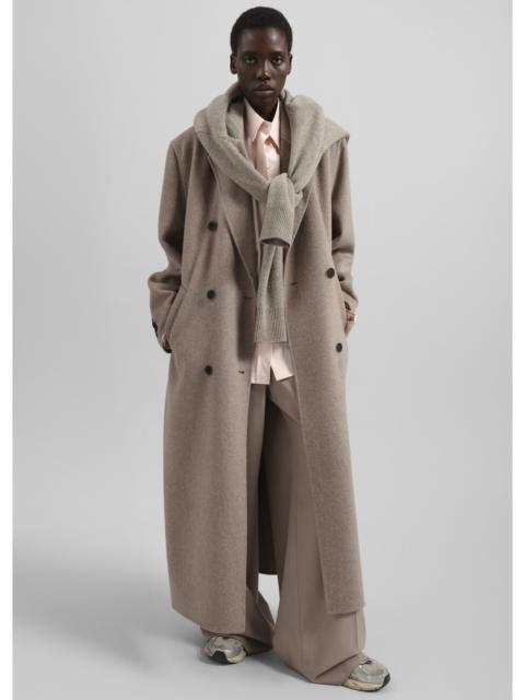 The Frankie Shop Gaia Double Breasted Coat - Taupe Melange