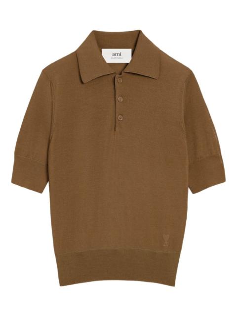 AMI Paris short-sleeve knitted polo shirt