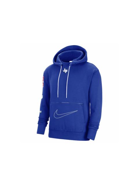 Nike NBA Dallas Mavericks Courtside City Edition Fleece Loose Fit Hoodie Blue
