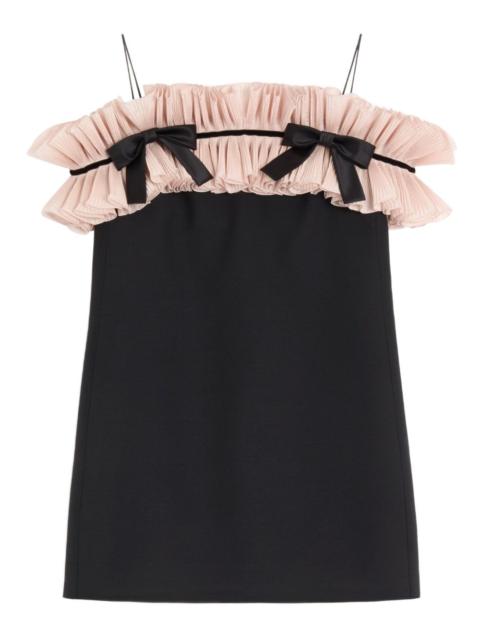 Valentino Crepe Couture pleated bow mini dress