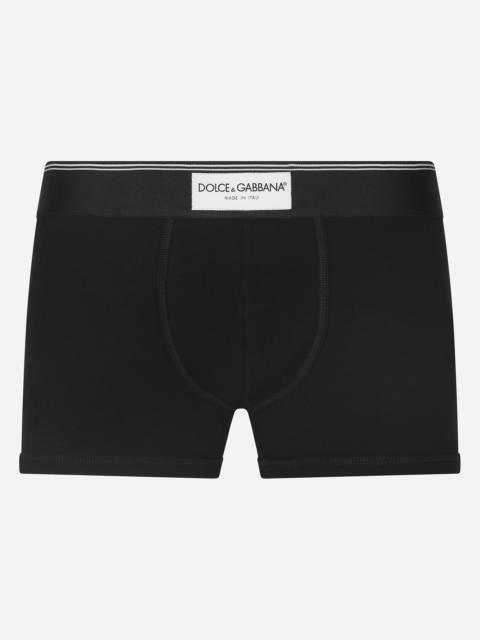 Dolce & Gabbana Two-way-stretch jersey boxers with patch
