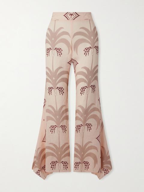 Johanna Ortiz Femininity Dramatic Printed Linen Pants