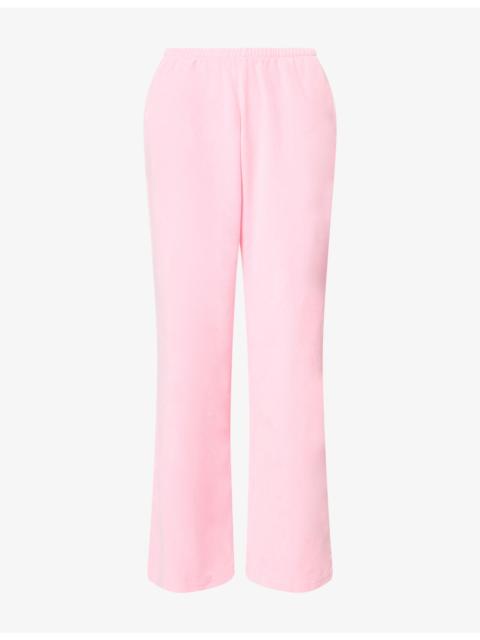 Sporty & Rich Signature-Logo Krystal Velour Jogging Bottoms