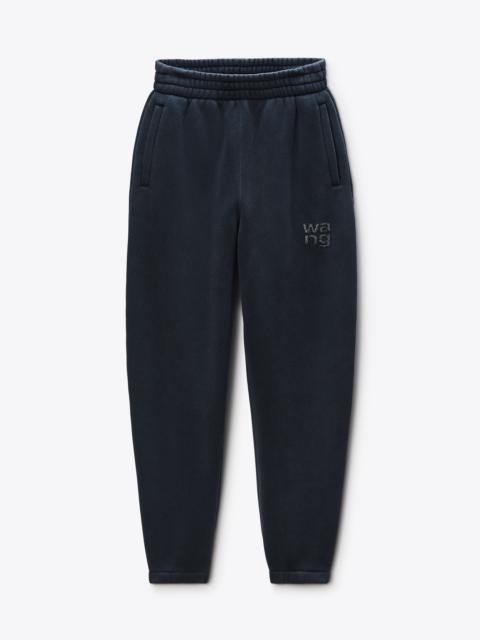 Alexander Wang Crystal Hotfix Logo Sweatpant in Brushed Terry