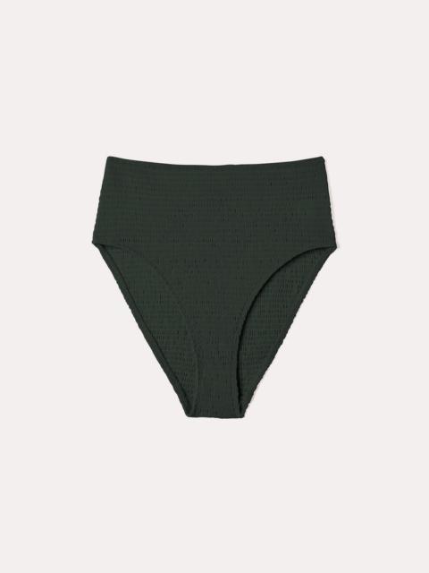 Totême Smocked bikini bottoms dark green