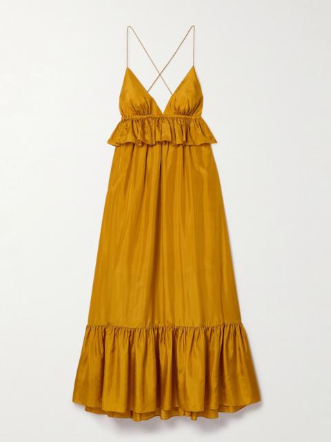 Zimmermann Rhiannon ruffled silk maxi dress Yellow
