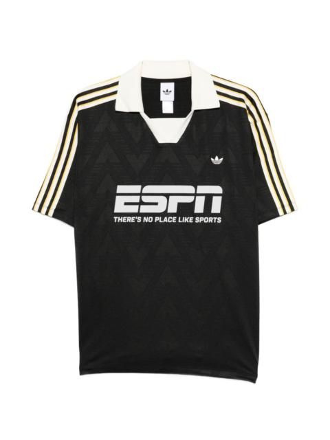 adidas striped collared T-shirt