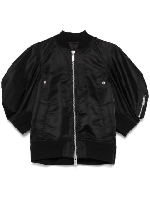 ジャケット・アウター Sacai 22aw knit bomber jacket Sacai knitted-panel Bomber Jacket | Brown | FARFETCH