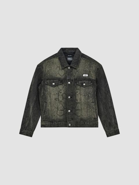 Ksubi Men's Serpent Flocked Denim Trucker Jacket - Black