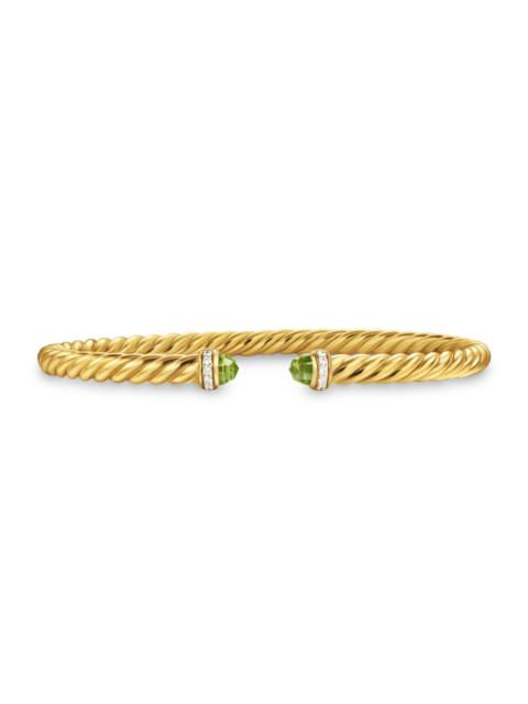 DAVID YURMAN Women's Cablespira Flex Bracelet in 18K Yellow Gold - Peridot