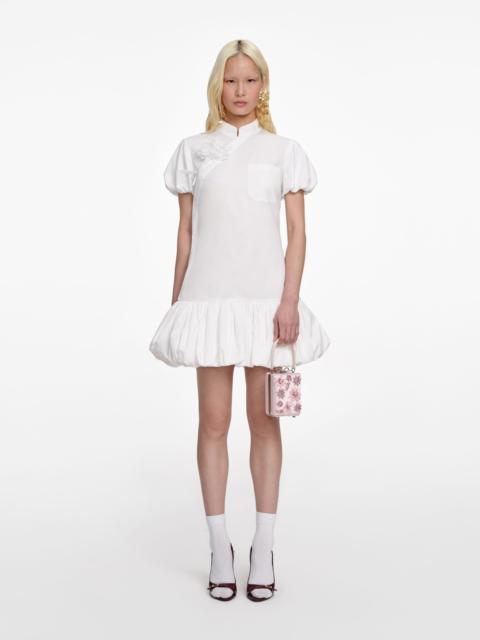 self-portrait White Cotton Asymmetric Mini Dress
