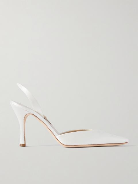 DANIELLE FRANKEL Hannah Satin Slingback Pumps