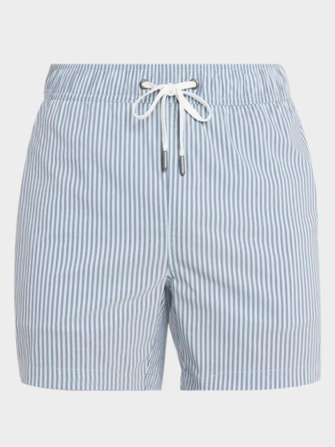 onia Men's Charles 5" Inseam Stripe Swim Trunks