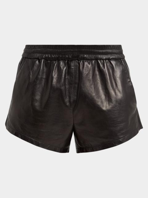 TOM FORD Men & apos;s Nappa Leather Mini Pull-On Shorts