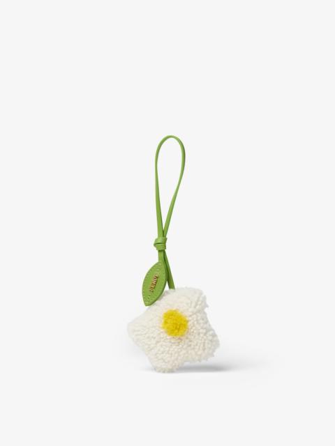 FENDI Sunny Side Flowers Charm White and yellow shearling charm