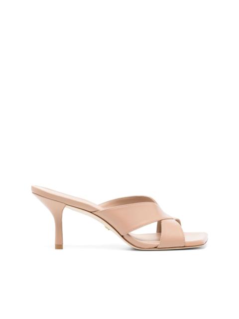 Stuart Weitzman 75mm square-toe leather mules