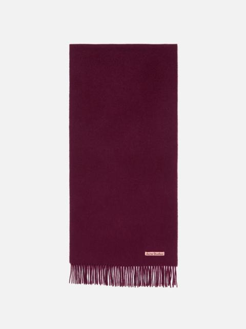 Acne Studios Fringe wool scarf – Narrow - Burgundy melange