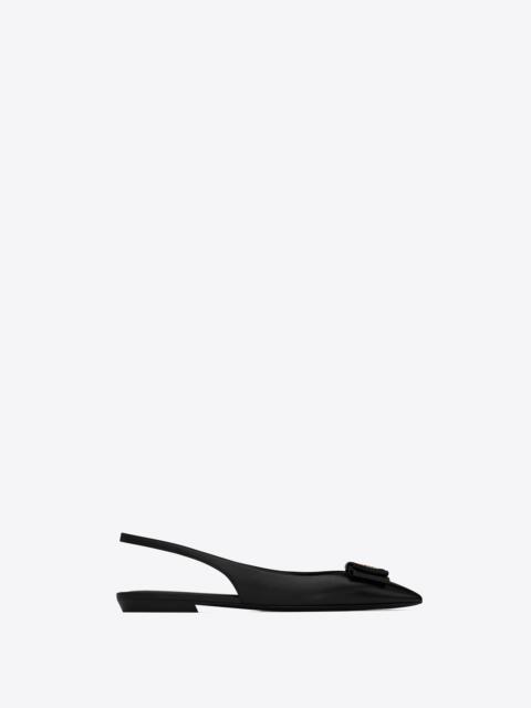 SAINT LAURENT anaïs slingback flats in smooth and patent leather